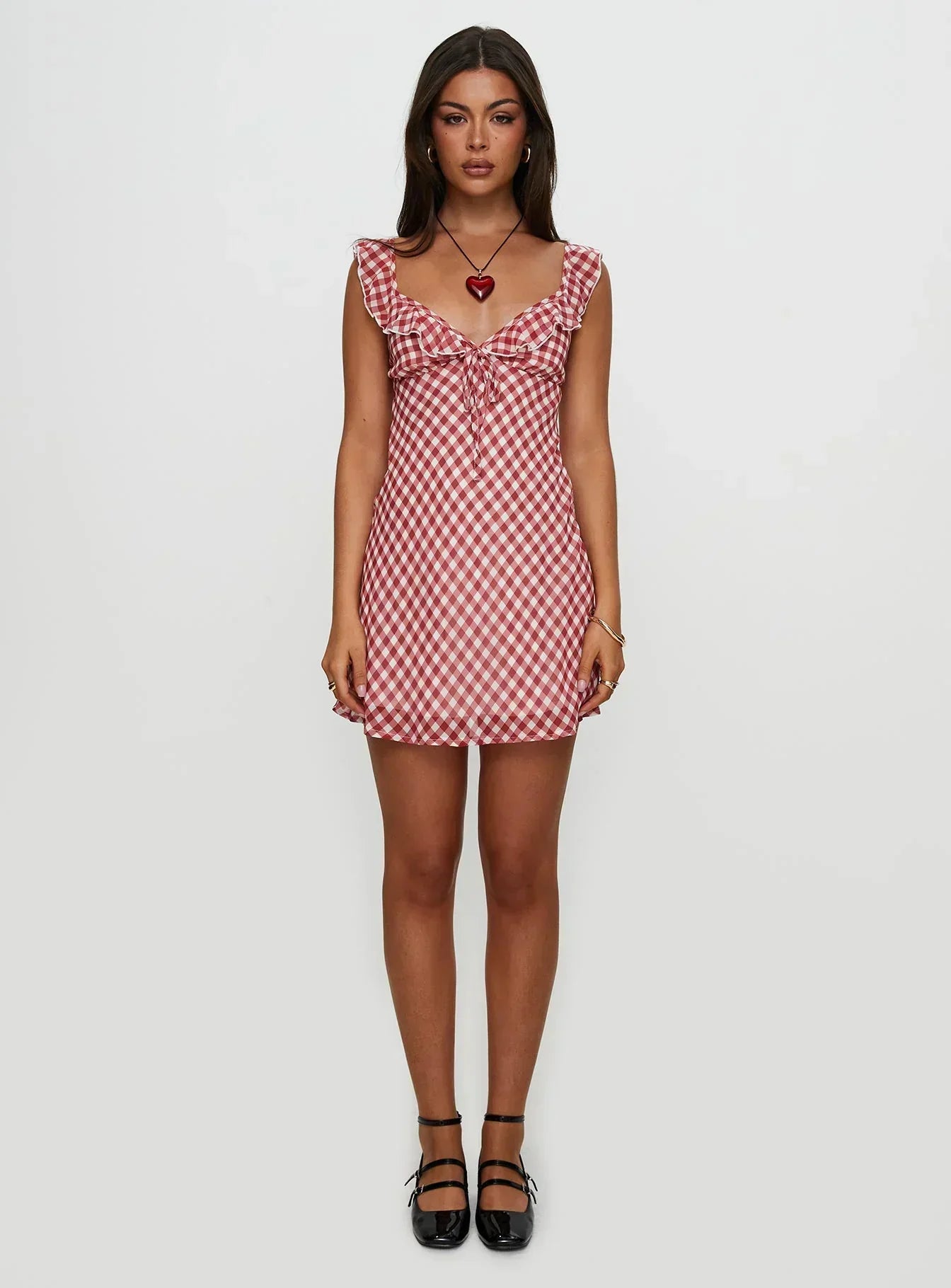 Marseilla Mini Dress Red Check