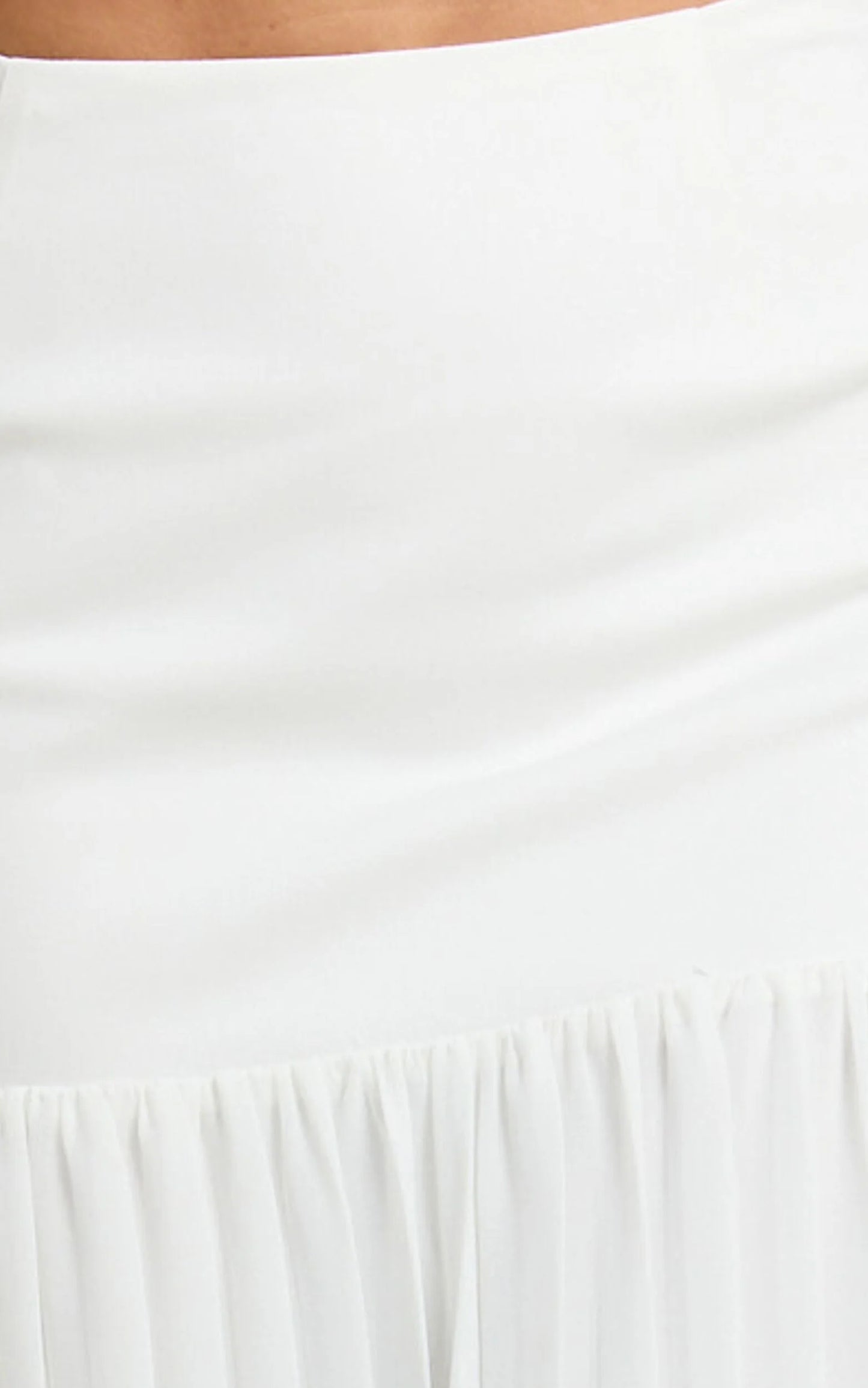 Rowan Two Piece Set - Square Neck Crop Top and High Waist Pleated Skirt Set in Ivory