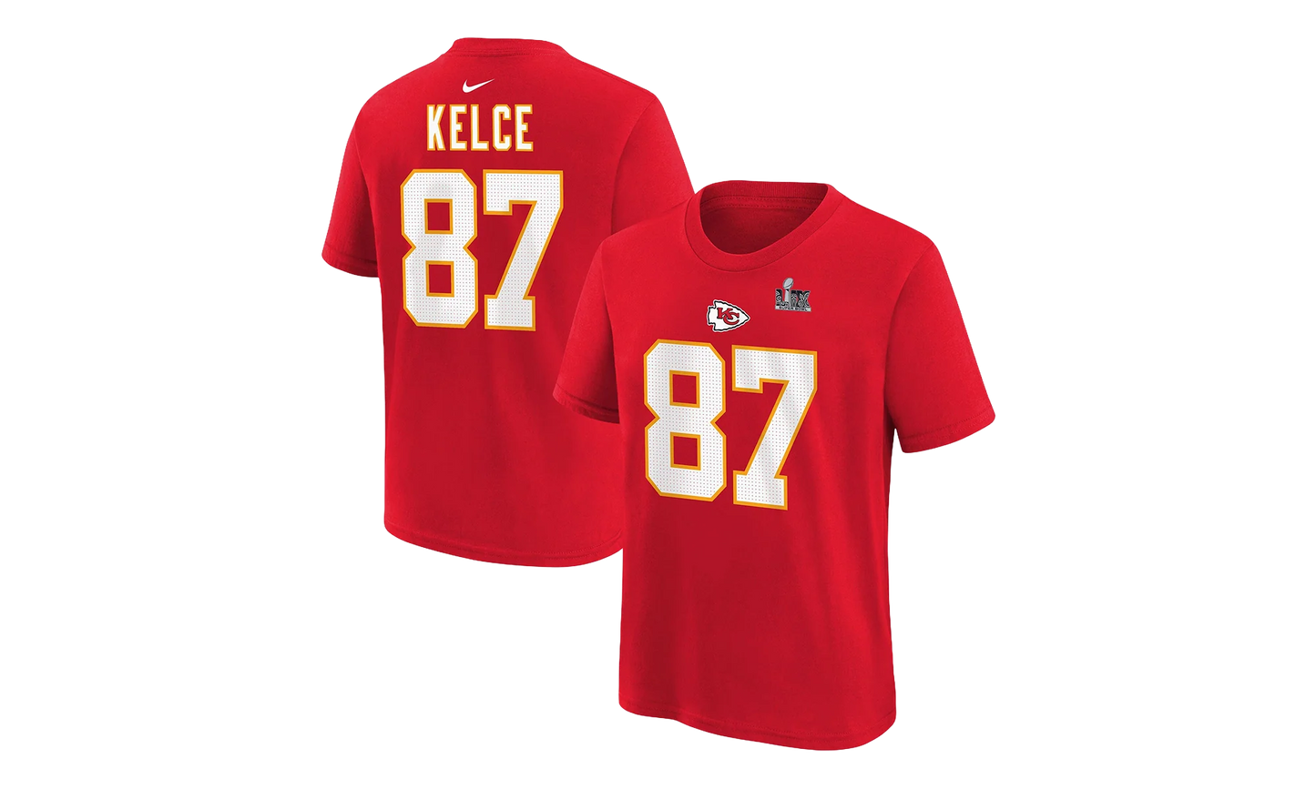 Kansas City Chiefs Super Bowl LIX GS "Travis Kelce Name & Number T‑Shirt" 9Z1B7NFPRECHIK