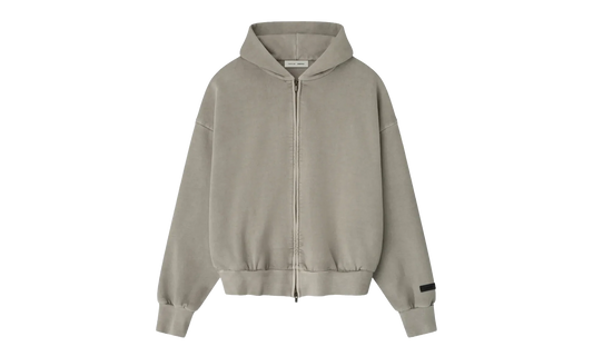 Embroidered Classic Full Zip Hoodie "Smoke Grey" 192HO254781F
