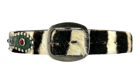 Reptile Studded Fur Belt "Black" GDRSFBB