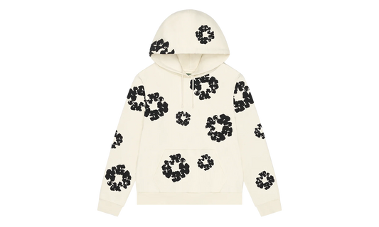 Black Cotton Wreath Hoodie "Oatmeal" DT353