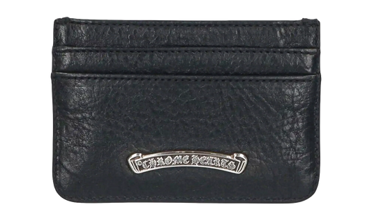 Scroll Logo Leather Card Holder "Black/Silver" CHRM0811