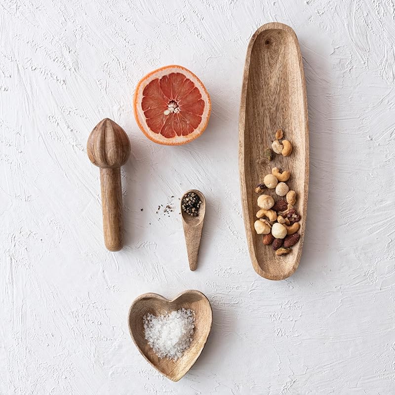 Wood Heart Shaped Tray Natural