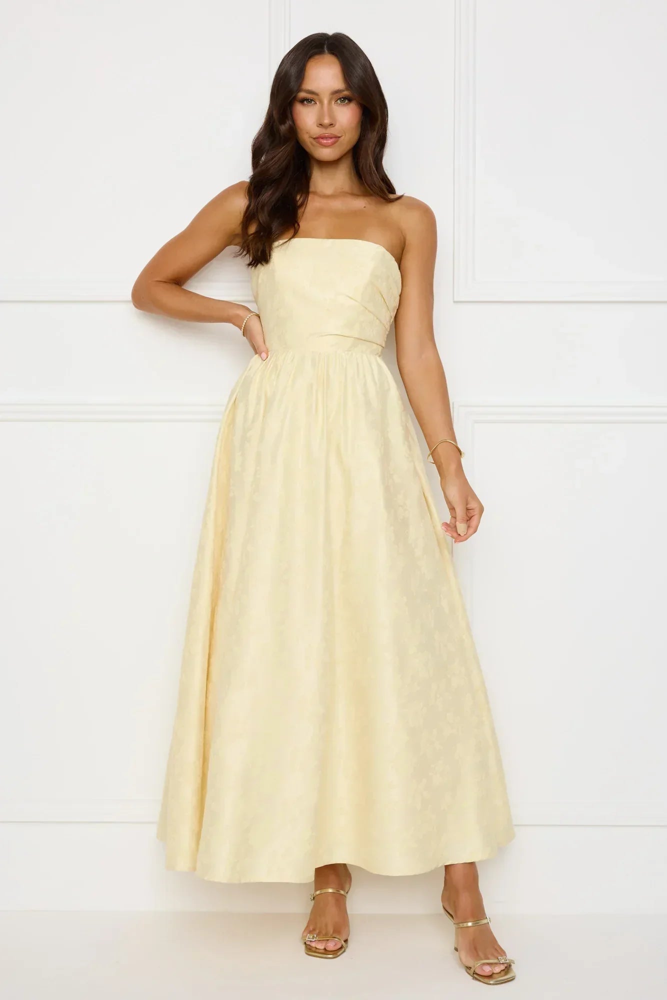 Dancing In Magic Strapless Maxi Dress
