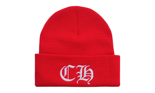 Embroidered CH Logo Beanie "Red White" CHRM1126