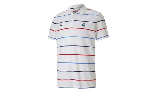 BMW Motorsport Striped Polo "White" 596100 02
