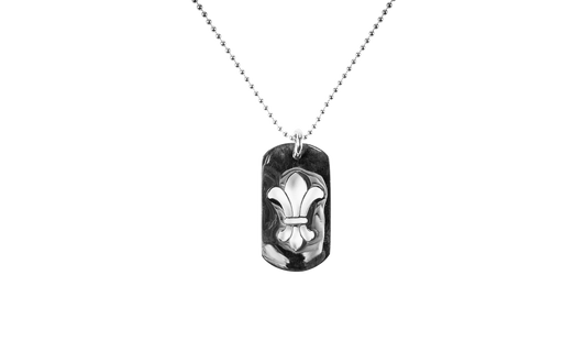 Fleur Dog Tag Pendant "Silver" CHRM0962
