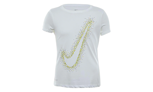 Swoosh‑print T‑shirt Big Kids "White" AH2107 100