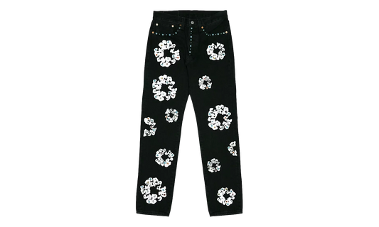Levi's 501 Rhinestone Cotton Wreath Logo Jeans "White / Black" DT296