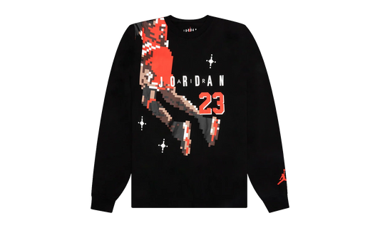 Jordan Slam Dunk Contest Holiday Long Sleeve Pixel T-Shirt "Black / Chile Red" DC9793 010