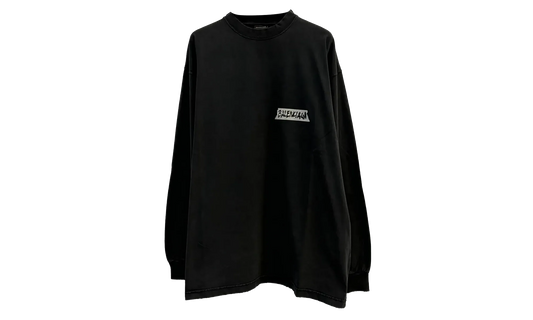 Long-Sleeve Crew Neck Oversized T-Shirt "Faded Washed Black" 850404 TTVL6 1041