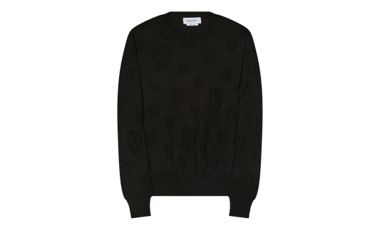 All Over Skulls Crewneck Sweater "Black" AM002