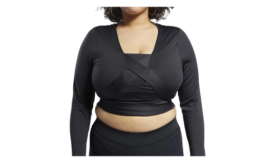 Cardi B Longsleeve Top WMNS "Black (Plus Size)" H48425