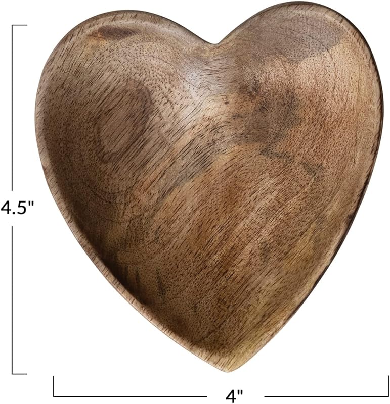 Wood Heart Shaped Tray Natural