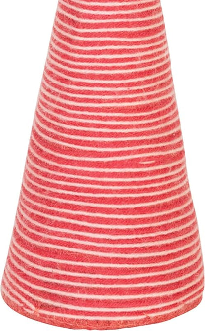 Wool Yarn Wrapped Tree with Pom Pom Red
