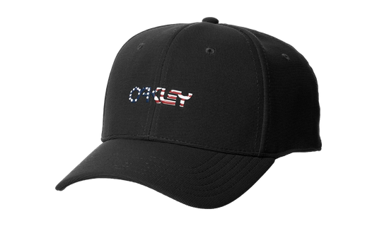 6-Panel Stretch Metallic Baseball Hat "Black / American Flag" 912209 01V