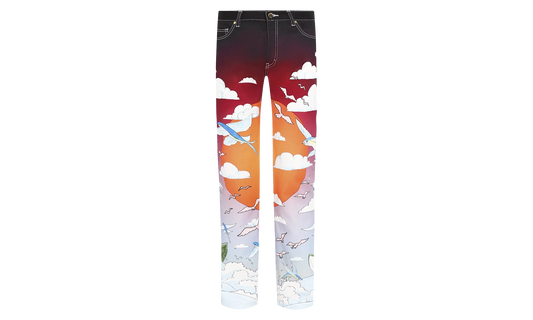 Casablanca Shell Print Denim Pants "White" MS20-TR-002