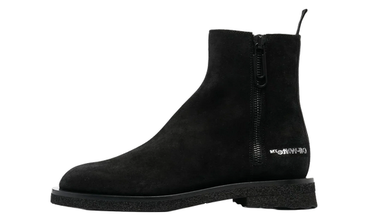 Suede Sponge Sole Ankle Boot "Black" OMID011F22LEA0011010