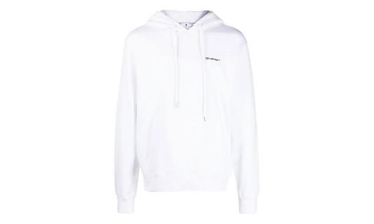 Wave Outline Diagonal Slim Hoodie "White / Black" OMBB097F22FLE0150110