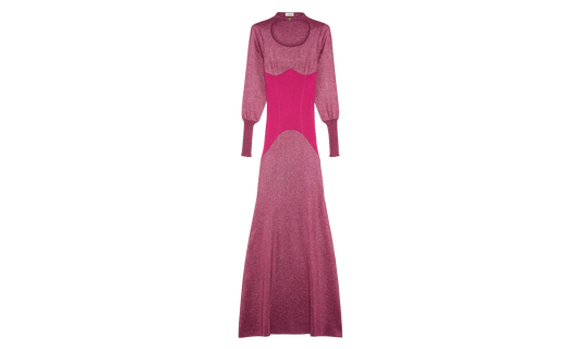 FINE RIB MIDI DRESS "FUCHSIA" RW DR0037 K007 H22 59