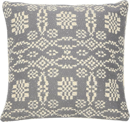 Woven Cotton Jacquard Pillow 20 L x 20 W x 0 H Greige