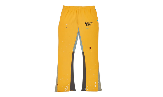 GD Logo Paint Splatter Flare Sweatpants "Yellow Black Multi" GDGLFSY