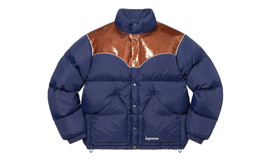 Glitter Yoke Down Puffer Jacket "FW22 - Navy" SU26914