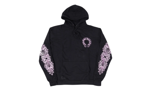 Glitter Shoulder Floral Logo Hoodie "Black / Purple - Friends & Family" CHRM1106