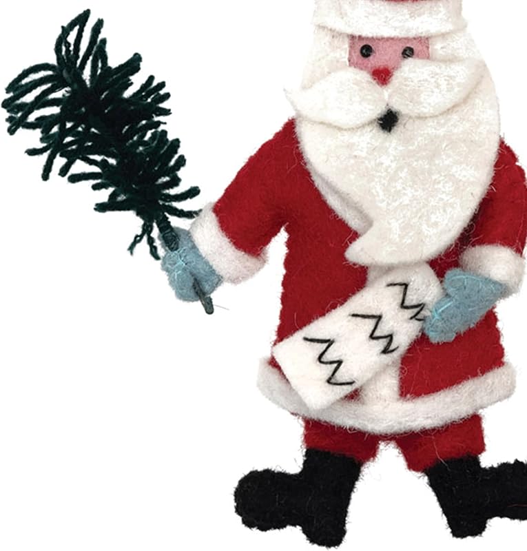 Wool Felt Santa Ornament Multicolor