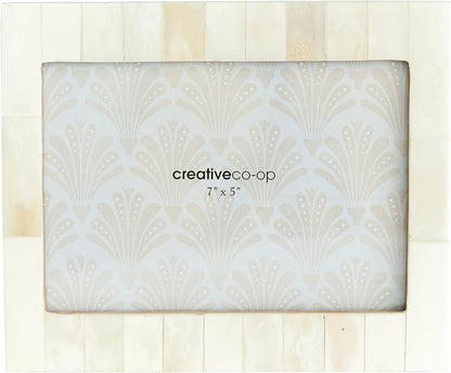 Amazoncom White Resin Photo Frame with Beige Accents Holds 5 x 7 Photo