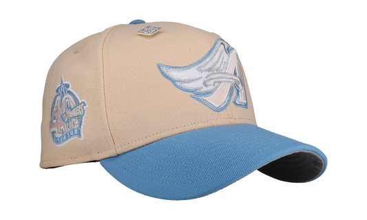 59FIFTY Anaheim Angels 40th Anniversary Trippy Metallic Fitted Hat "Light Peach / Light Blue" NE412