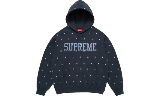 Stars Studded Hooded Sweatshirt "FW25 - Navy" SU26907