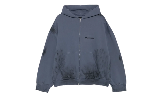 Back Zip Up Hoodie Regular Fit "Faded Dark Blue / Black" 803264 TTVG1 3364