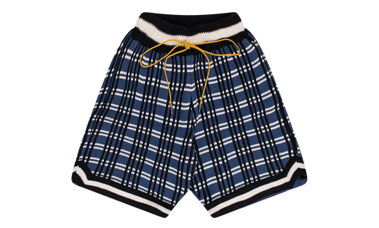 Plaid Basketball Knit Shorts "Blue" RHFW23JA23151864