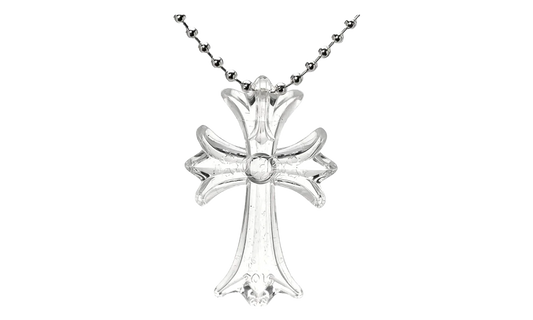 Silicone Cross Necklace "Clear" CHRM1043