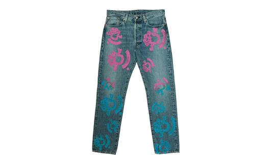 Bstroy Tears 501 Light Wash Jean "Pink / Blue" DT289