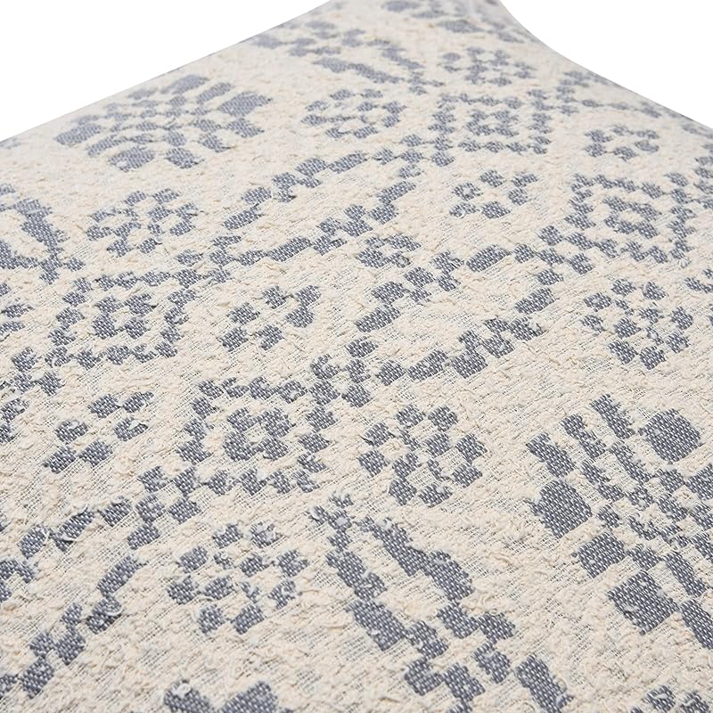 Woven Cotton Jacquard Pillow 20 L x 20 W x 0 H Greige