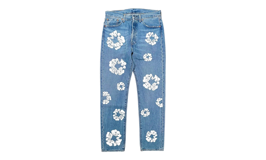 Levi's 501 Cotton Wreath Logo Jeans "Light Wash / Indigo / White" DT303