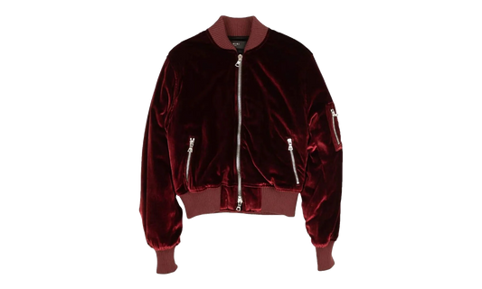 Velvet Satin Bomber Jacket "Burgundy" MOS017 652