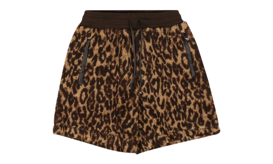 Printed Leopard Fleece Shorts "Brown" MKSS03 242