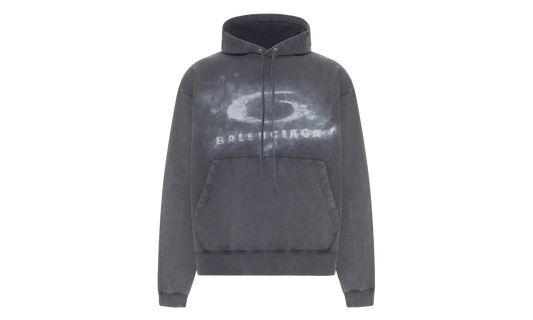 Oversized Drawstring Hoodie "Washed Black / White" 858143 TTVN6 9034