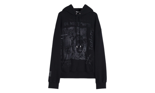 PRINTED KNIT HOODIE "Black" RU HO0005 J117 P24 10