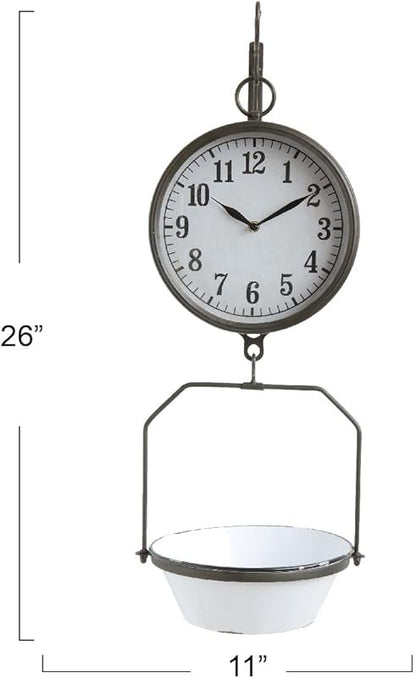 White Decorative Reproduction Scale Wall Clock