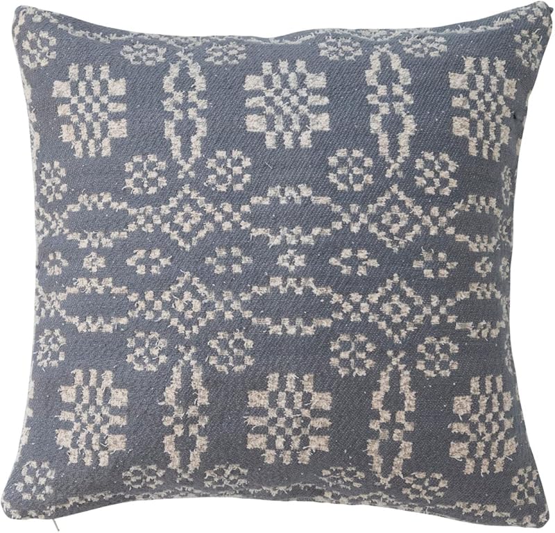 Woven Cotton Jacquard Pillow 20 L x 20 W x 0 H Greige