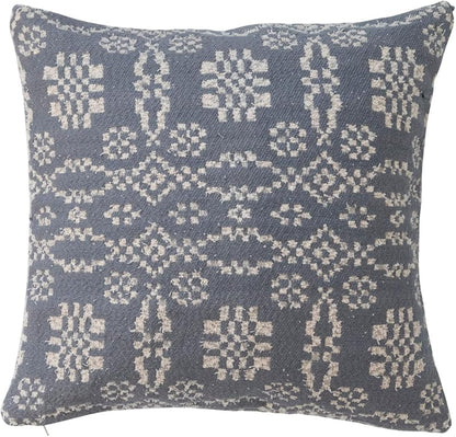 Woven Cotton Jacquard Pillow 20 L x 20 W x 0 H Greige