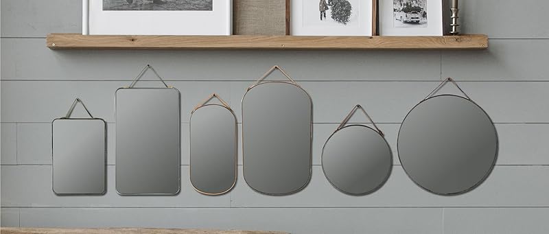 Various Velvet Edged Wall Mirrors Multicolor Set of 6