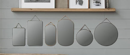 Various Velvet Edged Wall Mirrors Multicolor Set of 6