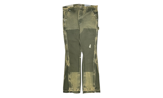 LA Flare Carpenter Pants Paint Splatter "Moss Multi" GDCLFMC