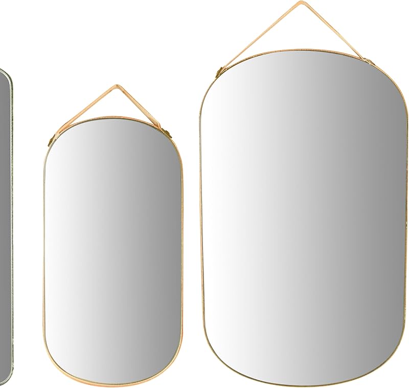 Various Velvet Edged Wall Mirrors Multicolor Set of 6